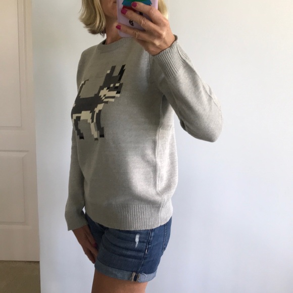 Grey Pixel Dog Sweater - Picture 4 of 8